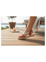 Modelo Vallvidriera Color Caldera hecho en lino color caldera por La Manual Alpargatera